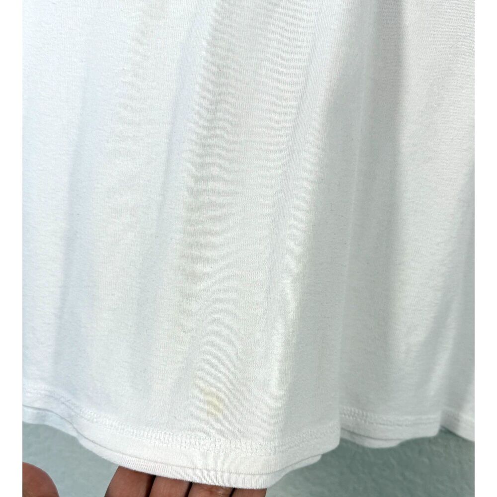Lauren Ralph Lauren White Henley Shirt M 100% Cotton Short Sleeve V-Neck Tee - Picture 8 of 8
